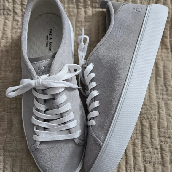 Rag & Bone Light Gray Suede Men's Sneakers - Picture 1 of 8